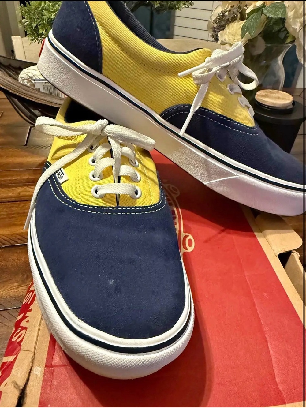 Vans ComfyCush Era Navy and Yellow Low-Top Sneakers